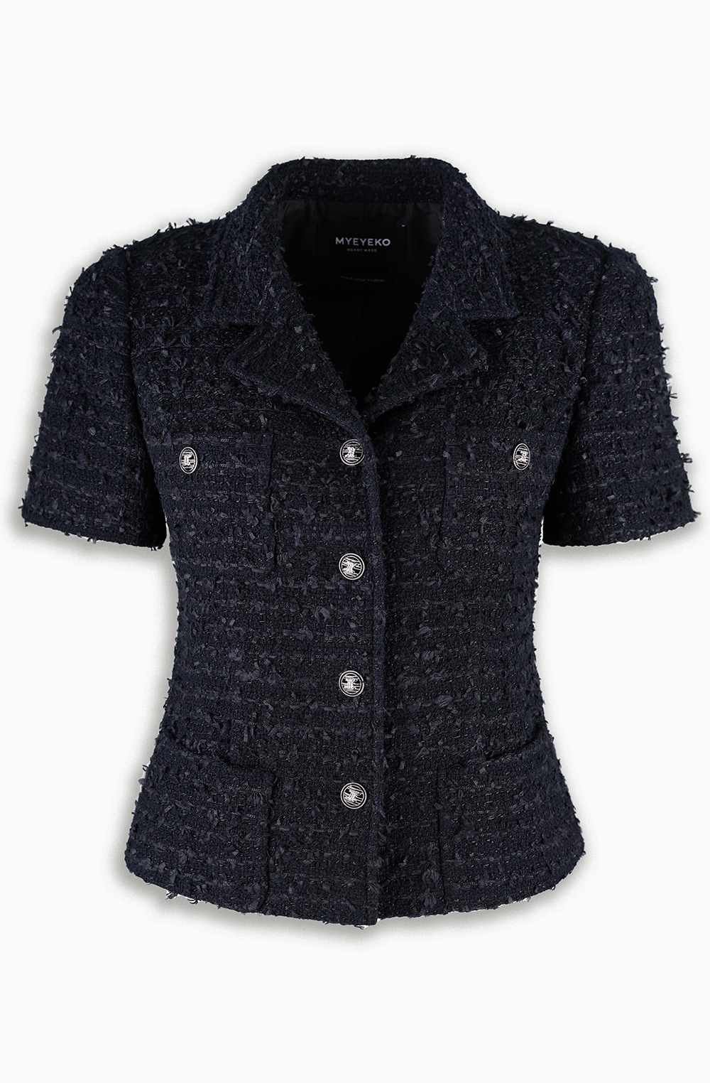HIGH QUALITY LINE - Organic Tweed Jacket (Fabric by, Made in JAPAN) Deep Navy